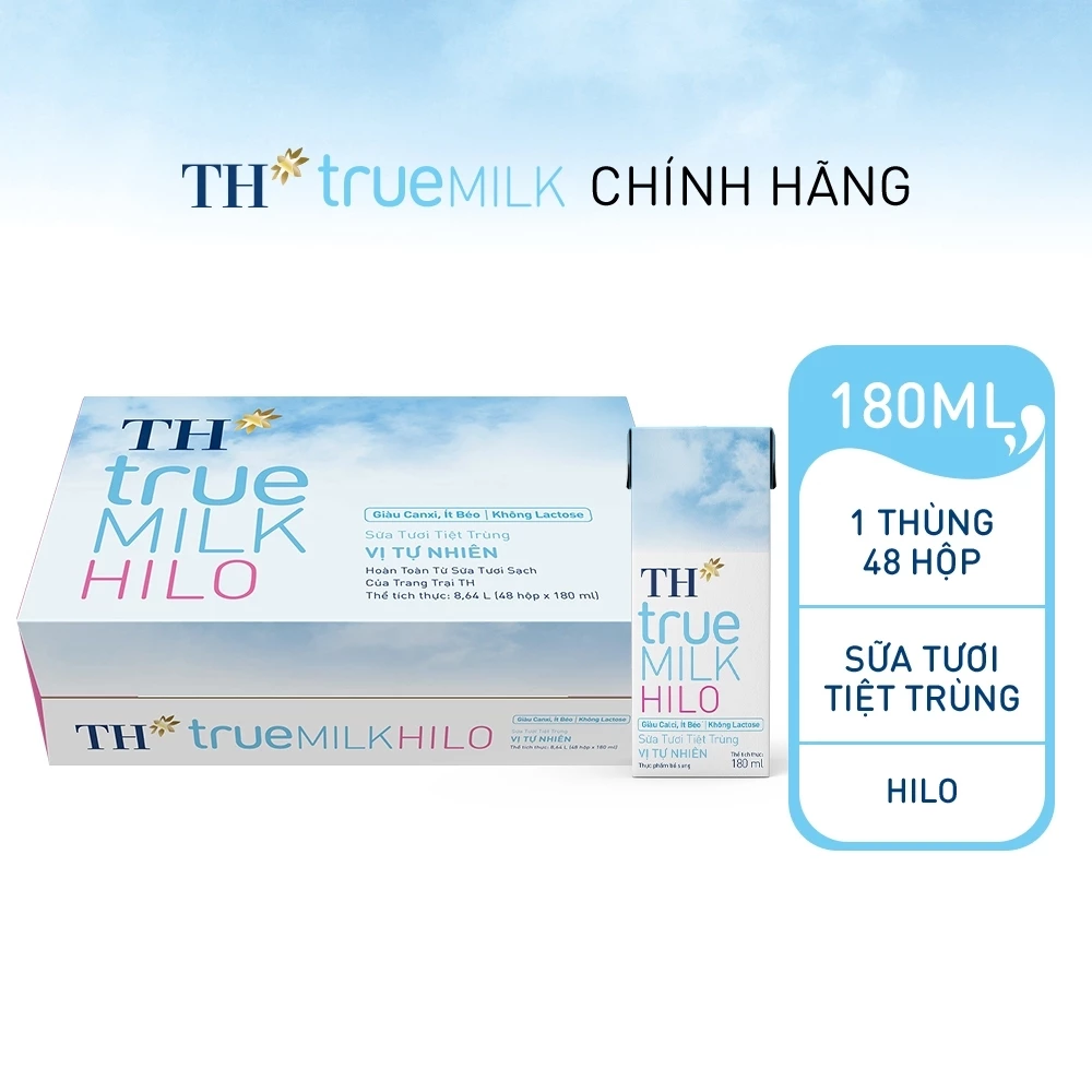 1-2 TH UHT Milk HILO Lactose Free (48x180ml) - Ảnh 1