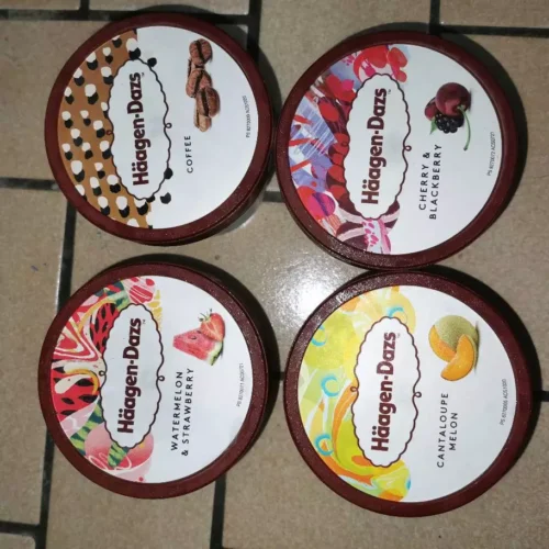 Nhấp để xem toàn màn hình Kem Haagen-Dazs Mini Cup 100ml x 6 Ly(Tặng Bộ 4 Muỗng Băng Băng Trái Tim Big Love Inox 12-14cm) photo review