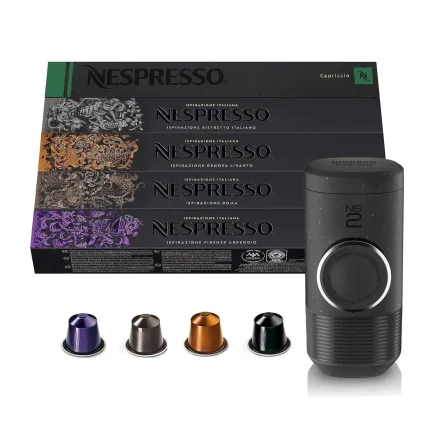 [Bộ Sản Phẩm] Set 2 Hộp (10 viên/hộp) Cà Phê Viên Nén Nespresso & Máy Pha Cà Phê Cầm Tay WACACO Minipresso NS2