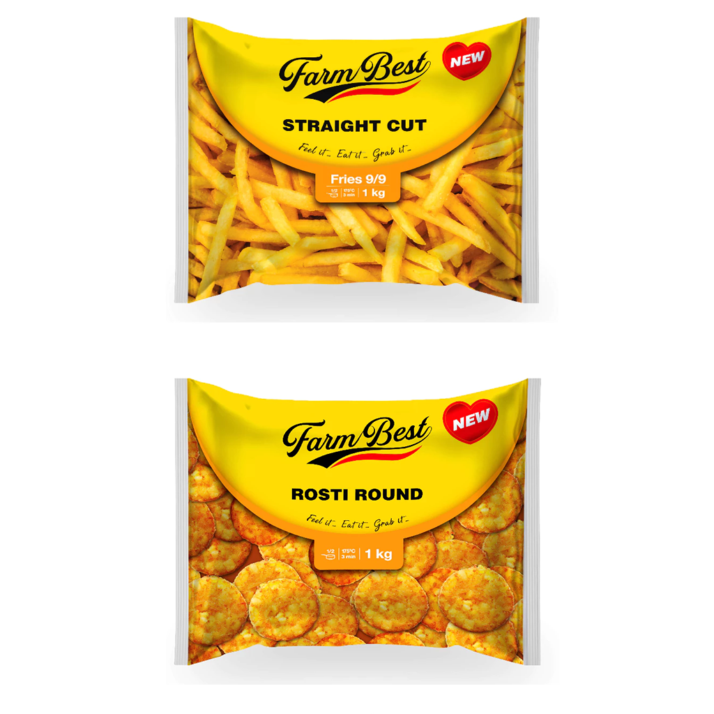 2-0 【Farm Best】Khoai Tây Chiên Đông Lạnh 2kg (Cắt Que Straight Cut + Viên Tròn Rosti Round) - Ảnh 1