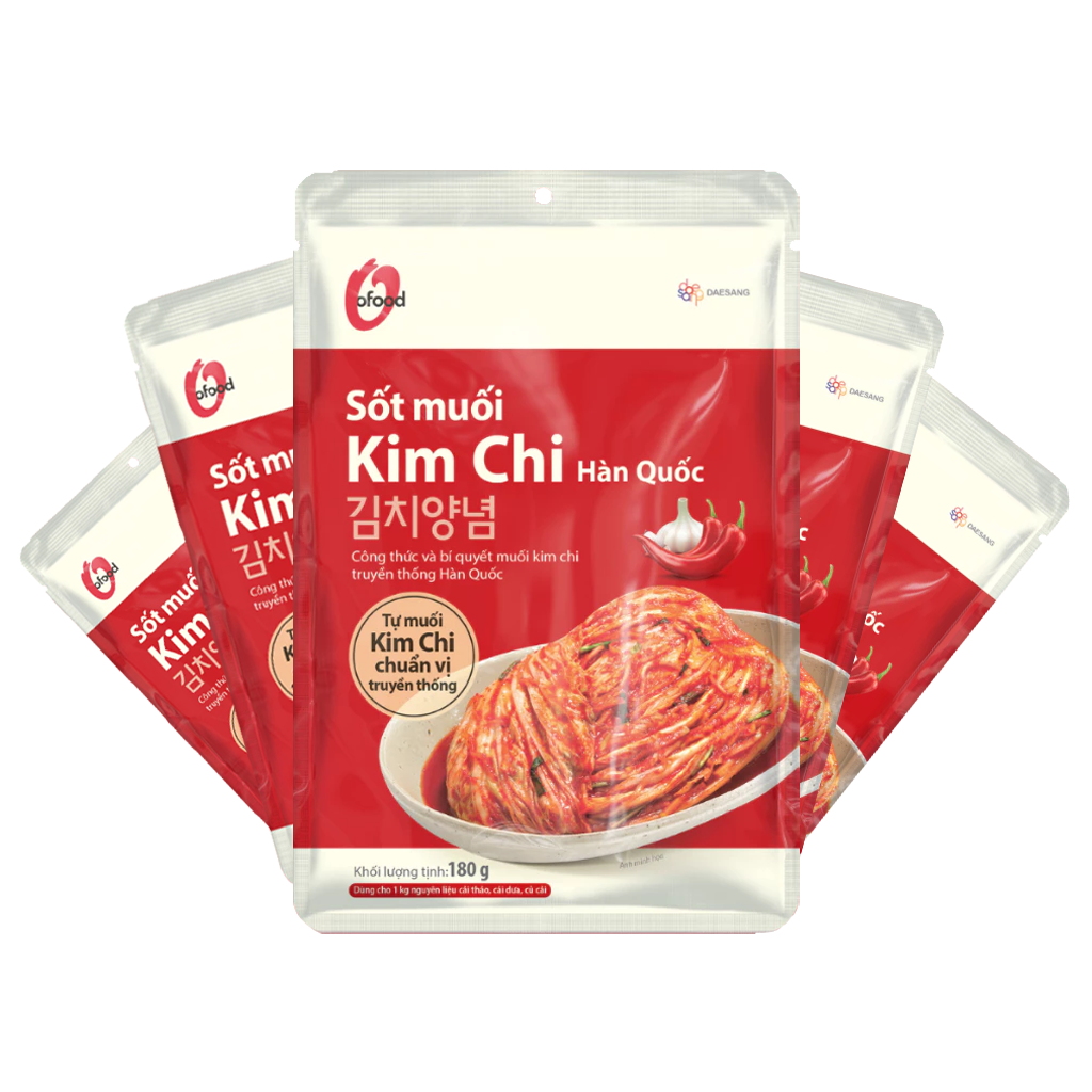 6-0 COMBO 5 GÓI SỐT MUỐI KIM CHI O'FOOD 180G – SỐT KIM CHI HÀN QUỐC ĐẬM ĐÀ, TIỆN LỢI - Ảnh 1